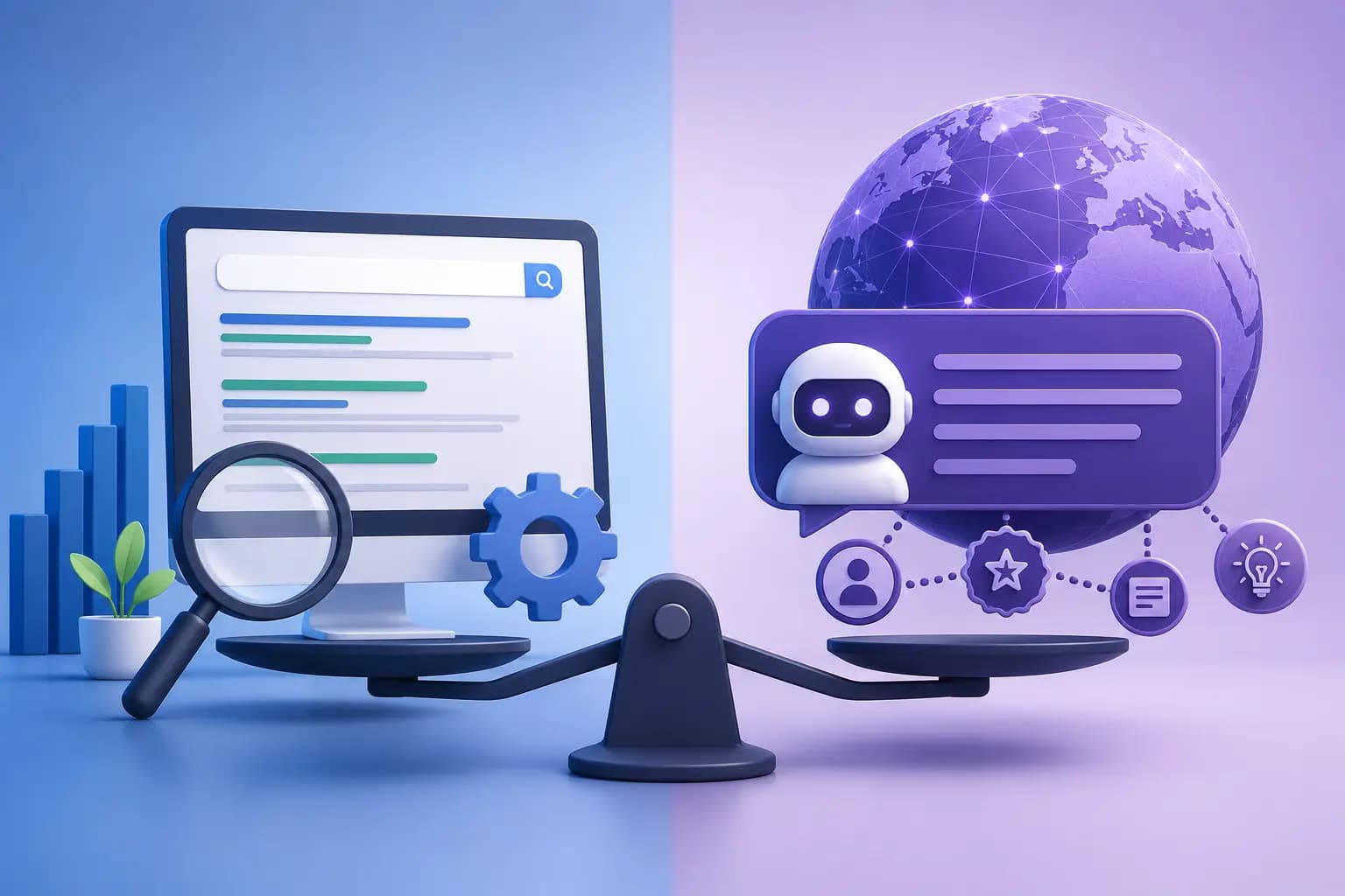 مقارنة بين تحسين محركات البحث SEO وتحسين الظهور في محركات الذكاء الاصطناعي GEO